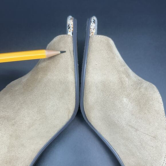 J. Renee Womens 8.5M Maarya Suede Dark Beige Multi Snake Print Block Heels - Picture 6 of 8